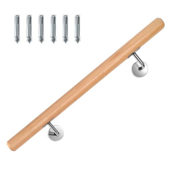 Bokhandledare 120cm rund trähandledare upp till 2 meter med metallankare Balustrade