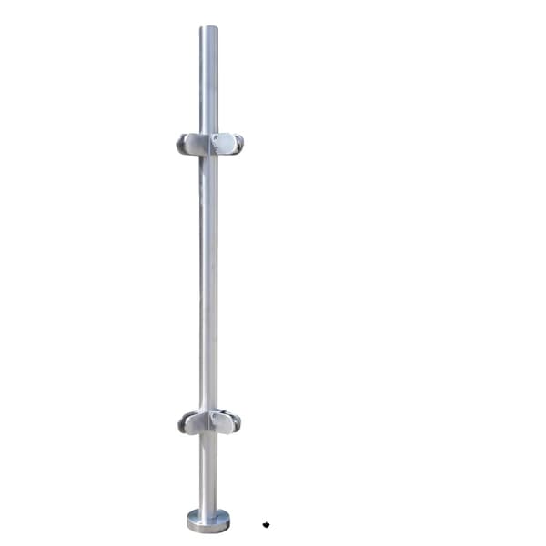 Glasbalustrade rækværkspost, rustfrit stål 316, 42 mm rørdiameter,Firkantet søjle