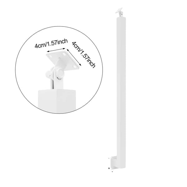 Kvadratiska trappräcken, modern design, stålmaterial, justerbar toppplatta,95cm Vit