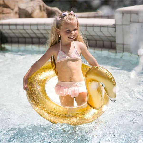 Puhallettava uimakelluke Swim Essentials Swan Glitter