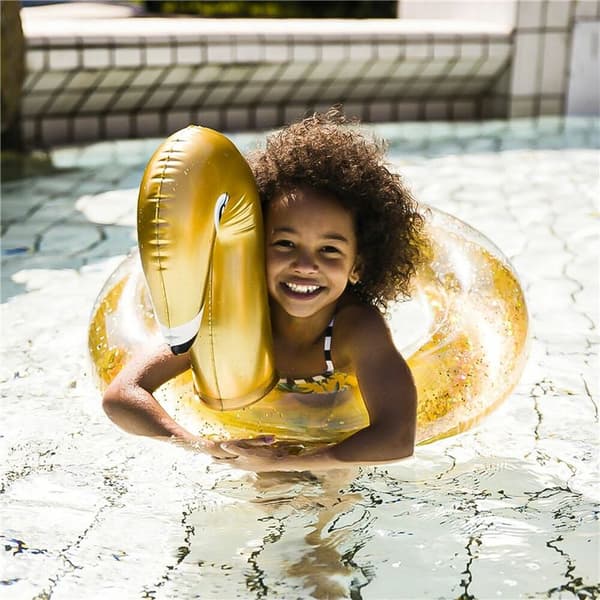 Puhallettava uimakelluke Swim Essentials Swan Glitter