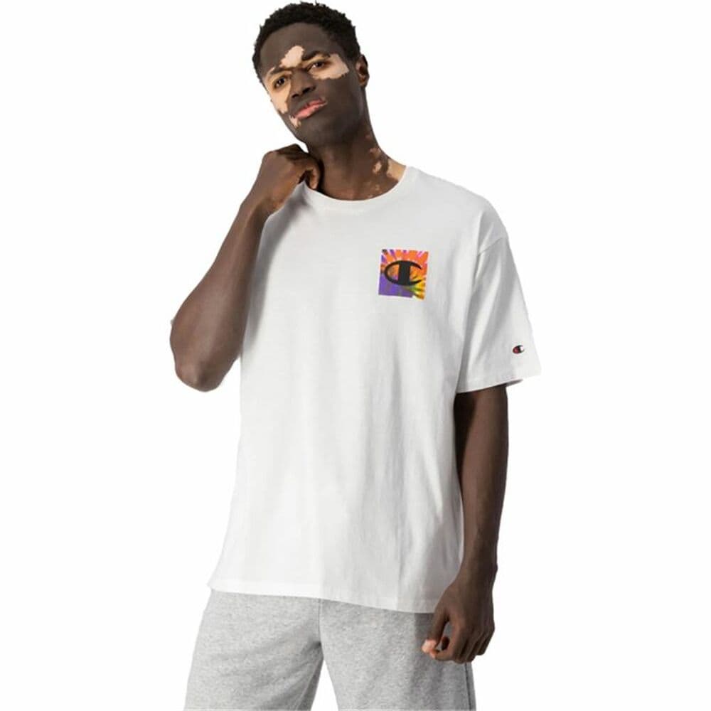 T-shirt med kortärm Herr Crewneck Champion Vit