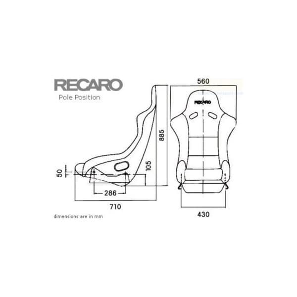 Sæde Recaro Pole Position Velour Pilot Andenpilot Sort