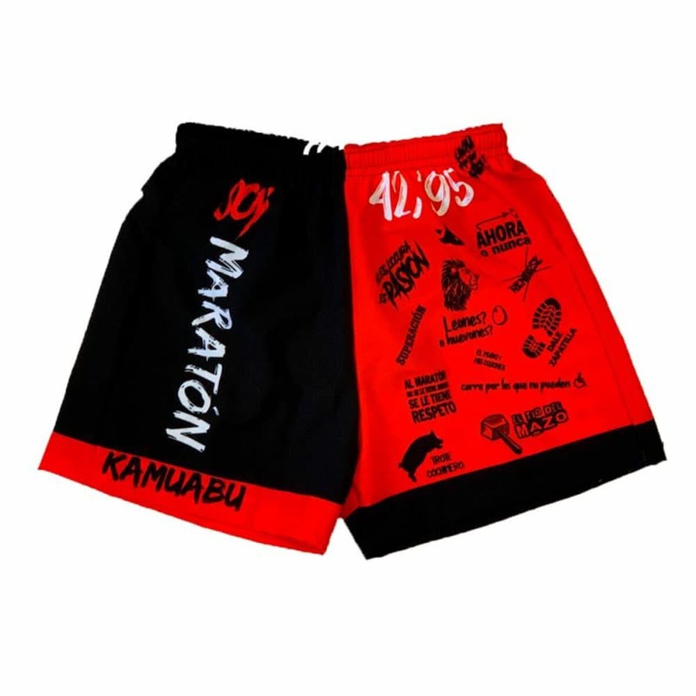 Sportshorts för kvinnor Kamuabu SoyMaraton Röd Svart