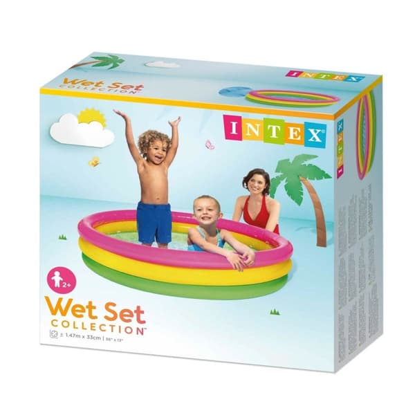 Uppblåsbar plaskpool för barn Intex Sunset Ringar 275 L 147 x 33 x 147 cm (6 antal)