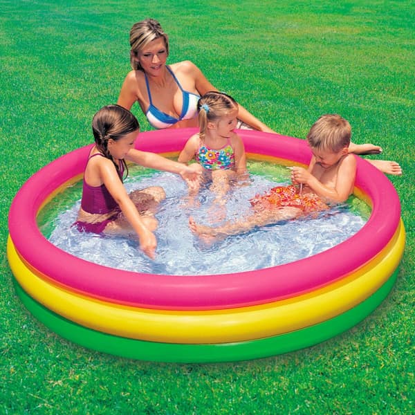 Oppblåsbart plaskebasseng for barn Intex Sunset Ringer 131 L 114 x 25 x 114 cm (6 enheter)