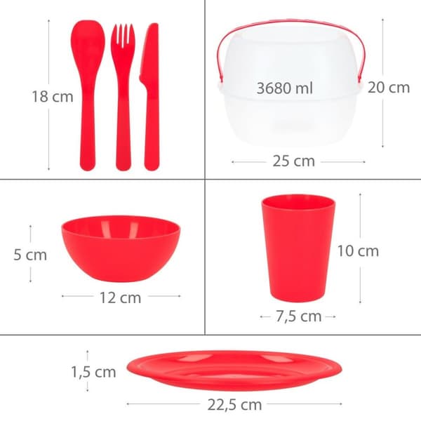 Piknikksett Aktive 22,5 x 1,5 x 22,5 cm polypropylen (4 enheter)