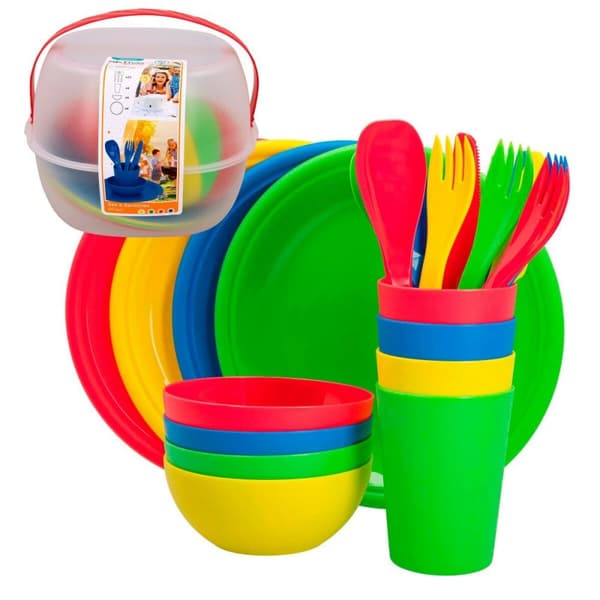 Piknikksett Aktive 22,5 x 1,5 x 22,5 cm polypropylen (4 enheter)