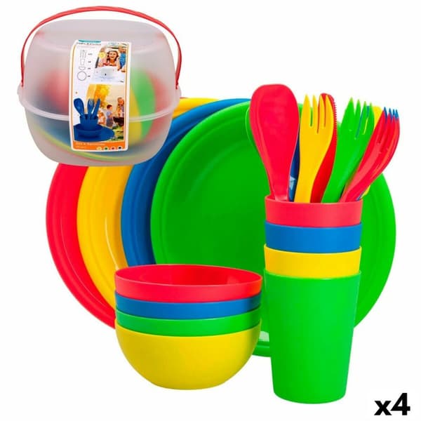 Piknikksett Aktive 22,5 x 1,5 x 22,5 cm polypropylen (4 enheter)