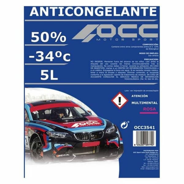 Frostvæske OCC Motorsport 50% Orgânico Pink (5 L)