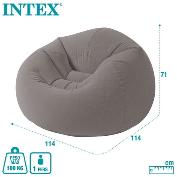Uppblåsbar fåtölj Intex Grå 107 x 69 x 104 cm 114 x 71 x 114 cm (6 antal)