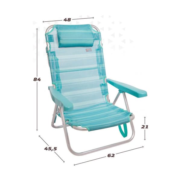 Hopfällbar Stol Colorbaby Mediterran Vit Turkos 48 x 45,5 x 84 cm