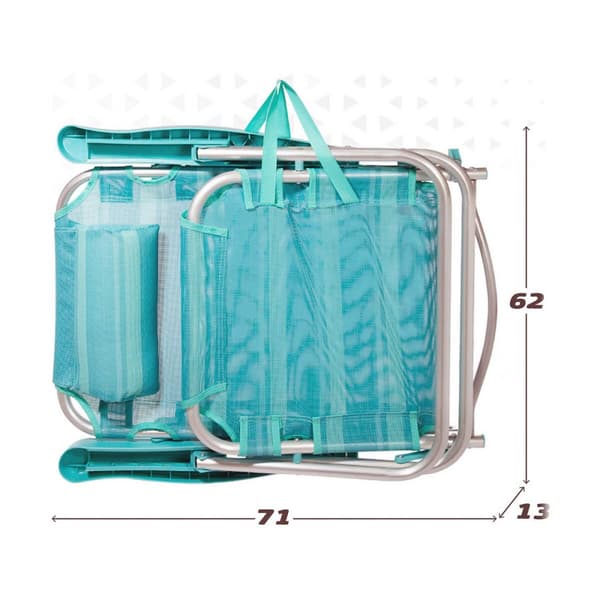 Hopfällbar Stol Colorbaby Mediterran Vit Turkos 48 x 45,5 x 84 cm