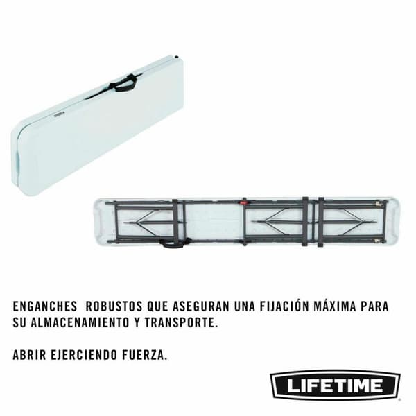 Benk Lifetime Sammenleggbar Hvit 183 x 29 x 42 cm