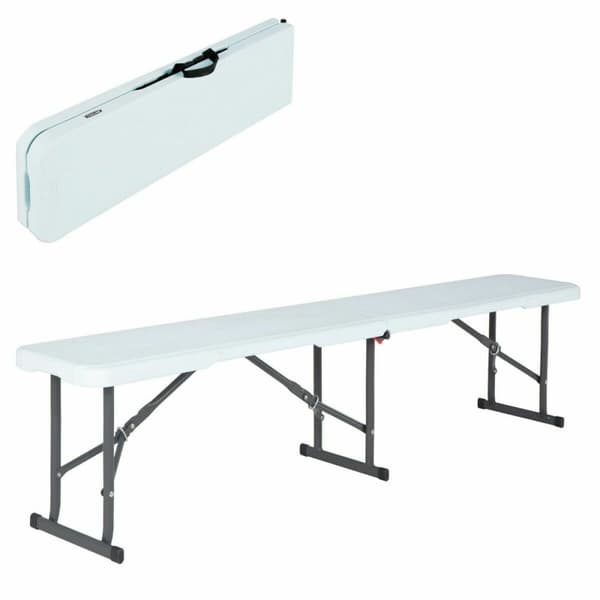 Benk Lifetime Sammenleggbar Hvit 183 x 29 x 42 cm
