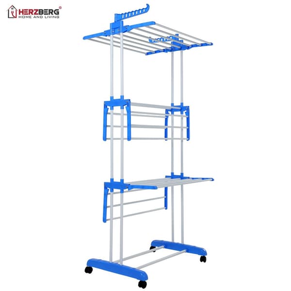 Herzberg HG-8034BLU: Moving Tøjstativ - Blå 1