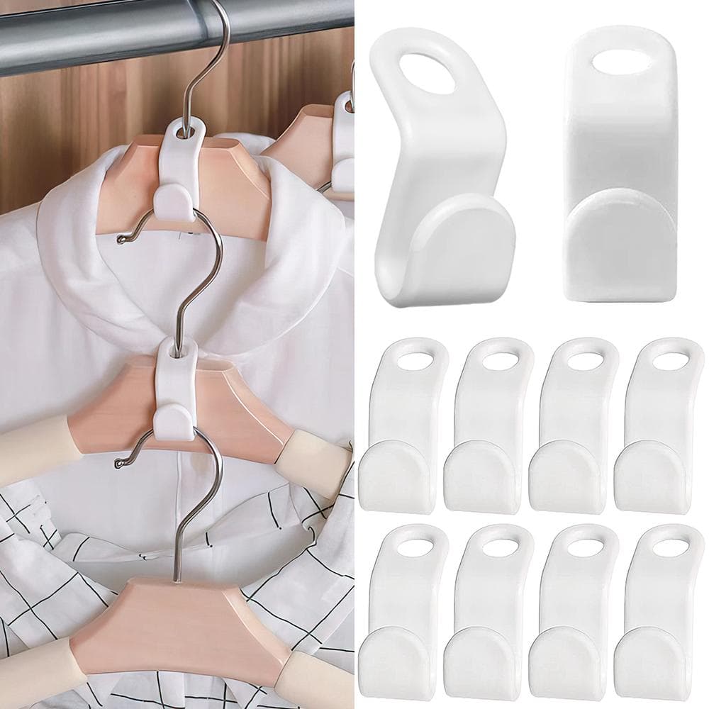 10-Pack - Klädhängare / Krok för Galge - Spara plats i garderob
