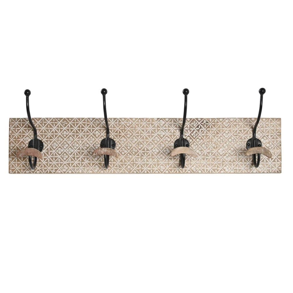 Väggmonterad rockhängare DKD Home Decor Järn Mangoträ (76 x 14 x 21 cm)