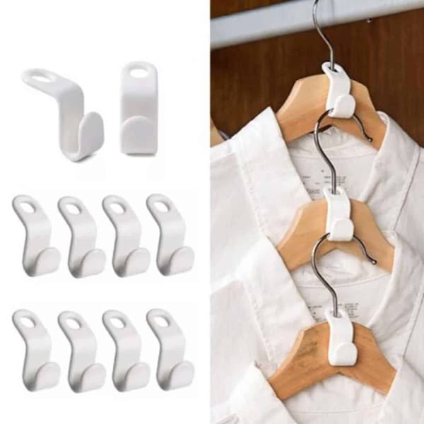 Klädhängare Anslutningskrok – Organizer – Vit, 30-Pack
