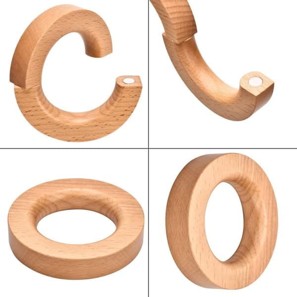 2-Pack Hängare i Bokträ för Halsdukar, Scarfs, Byxor