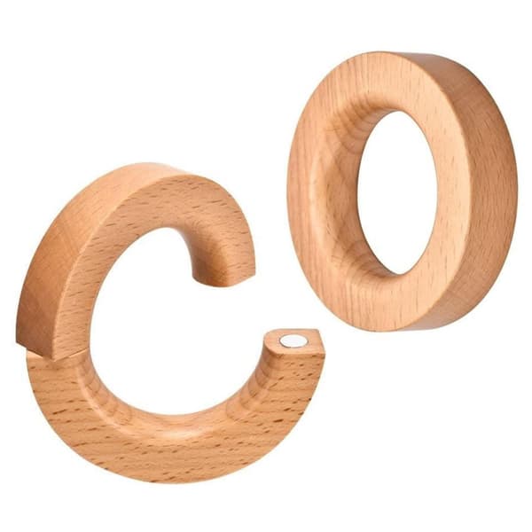 2-Pack Hängare i Bokträ för Halsdukar, Scarfs, Byxor