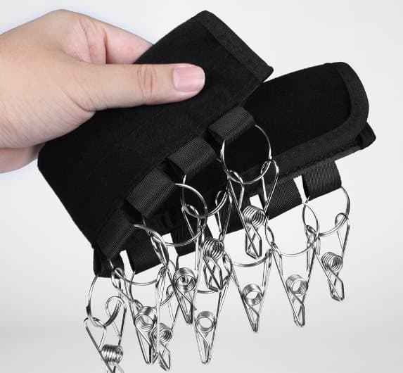 Hængende organisering til skabsflanellophæng med clips Pladsbesparende Sort