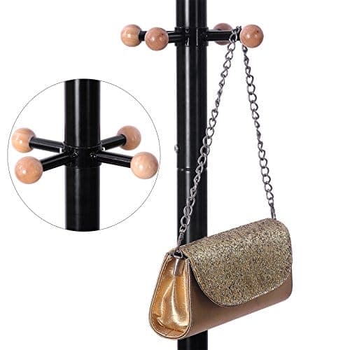 Songics Stilful Metal Coat Rack Stand Hunger 12 -koukut 176 cm Black