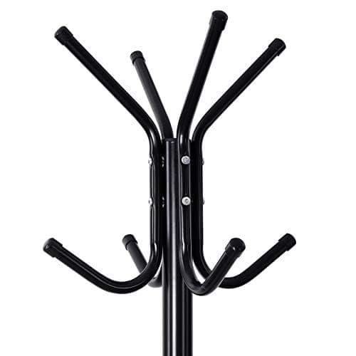 Songics Stilful Metal Coat Rack Stand Hunger 12 -koukut 176 cm Black