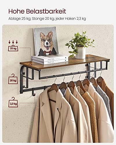 Seinän asennettu seinä asennettu Vasaglessa, ruskea ja musta