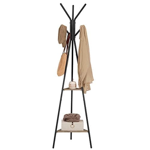 Vasagle Rack Stand, Coat Tree, Hall Tree Fritstående, greige og sort