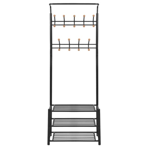 knagerække med skoopbevaring 68 x 32 x 182,5 cm sort
