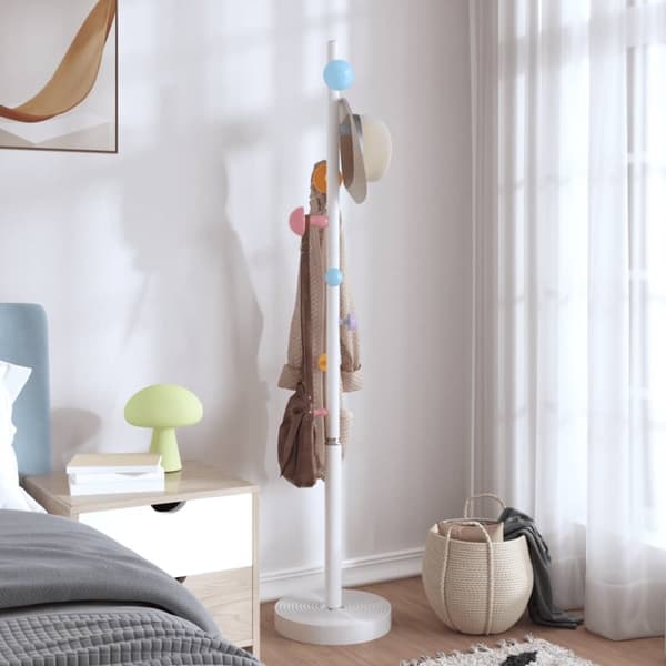 stumtjener 172 cm pulverlakeret jern hvid