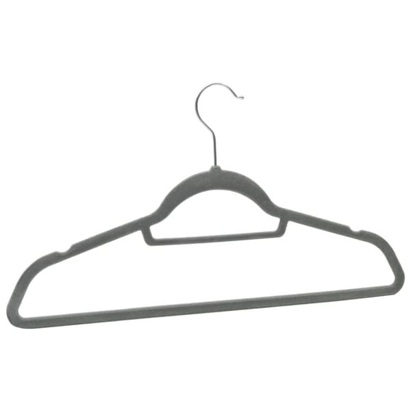 The Living Store Klädgalgar 100 st halkfria grå sammet -  Galgar