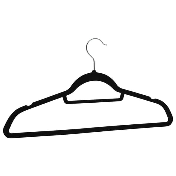 The Living Store Klädgalgar 100 st halkfria svart sammet -  Galgar