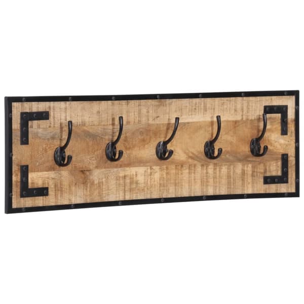 knagerækker 2 stk. 80x8x25 cm massivt ru mangotræ