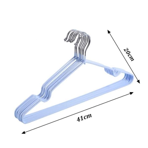 Paket med 20 metallgalgar - halkfria galgar med PVC-beläggning 40cm (svart)