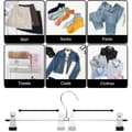 Miniatyrbild 4 av 4: 10-pack kjolhängare med justerbar halkfri byxklämma Platsbesparande metallhängare för jeans, 35 cm