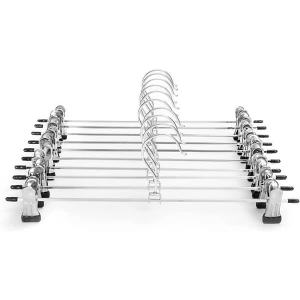 10-pack kjolhängare med justerbar halkfri byxklämma Platsbesparande metallhängare för jeans, 35 cm