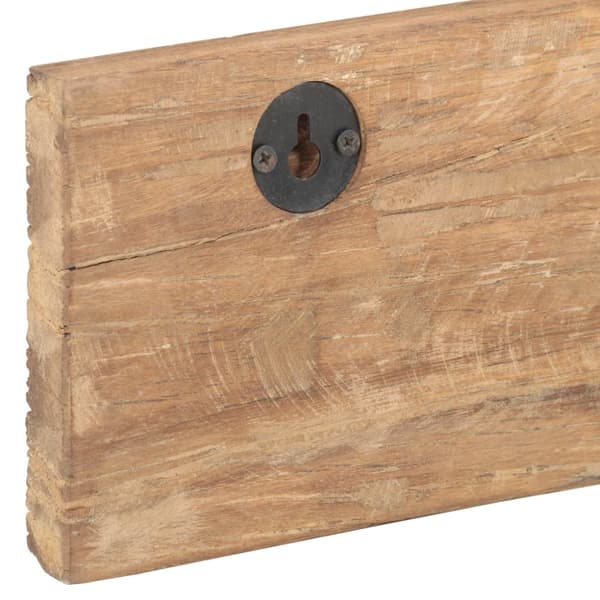 knagerække med 5 knager 100x2,5x15 cm massivt genbrugstræ
