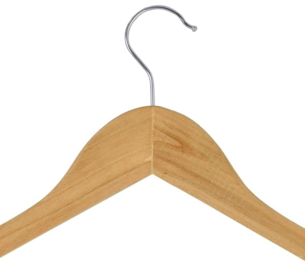 Træbøjle med clips Henryk, 10 stk