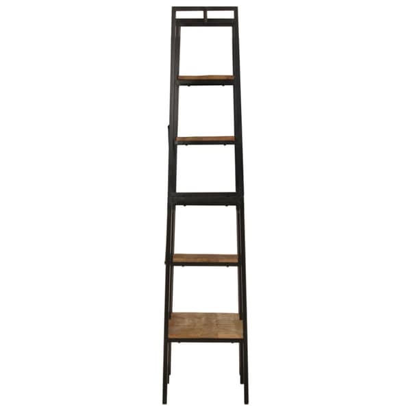 Klädställning med hyllor 90x40x190 cm massivt mangoträ och järn