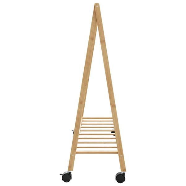 vidaXL Klesstativ med hyller og hjul 106x34x106,5 cm bambus