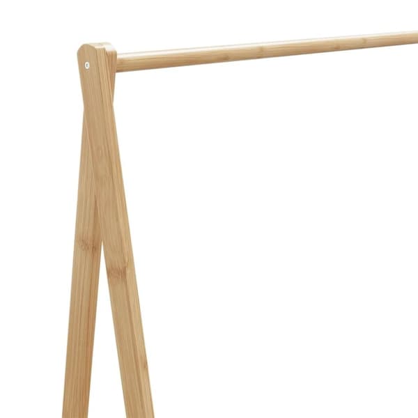 vidaXL Klesstativ med hyller og hjul 106x34x106,5 cm bambus