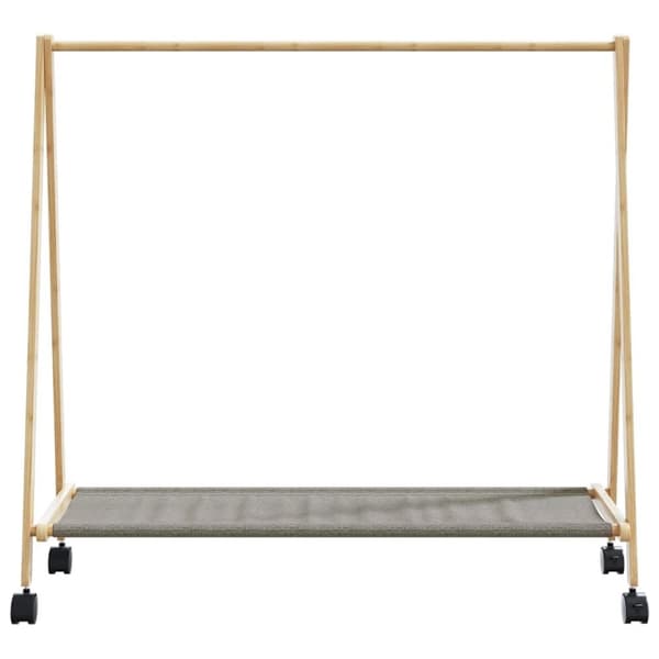 vidaXL tøjstativ med hylder og hjul 106x34x106,5 cm bambus