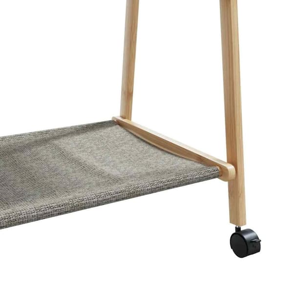 vidaXL tøjstativ med hylder og hjul 106x34x106,5 cm bambus