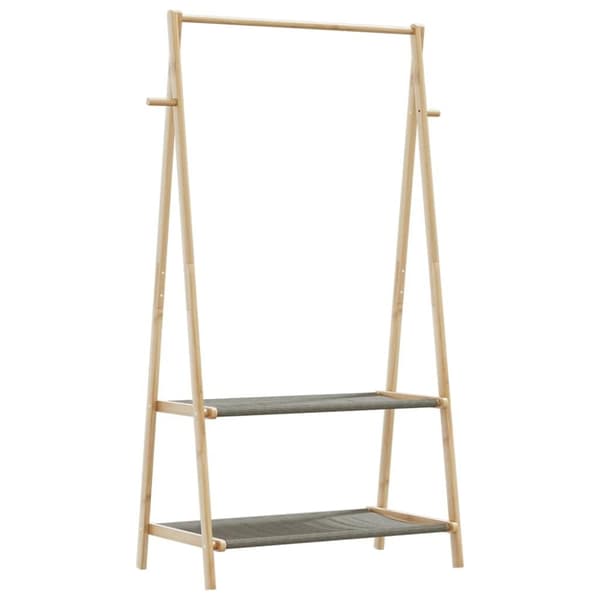 vidaXL tøjstativ med hylder 96x45,5x150,5 cm bambus