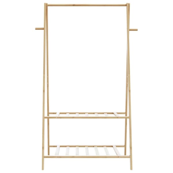 vidaXL Klädställ med hyllor 96x45,5x150,5 cm bambu