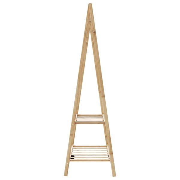 vidaXL Klädställ med hyllor 96x45,5x150,5 cm bambu