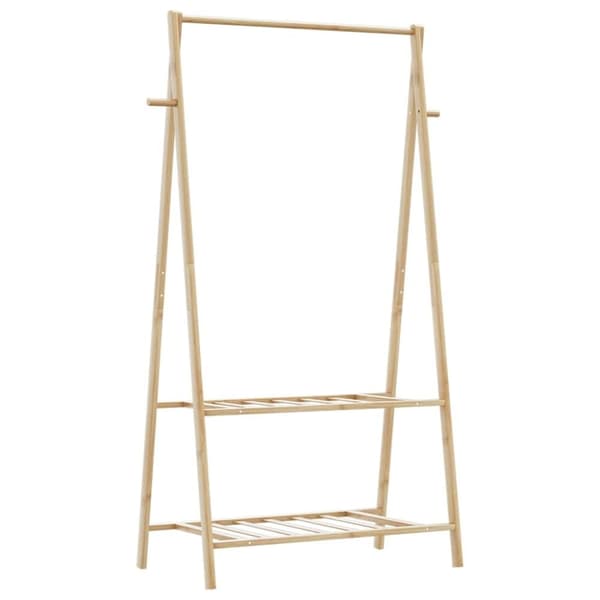 vidaXL Klädställ med hyllor 96x45,5x150,5 cm bambu
