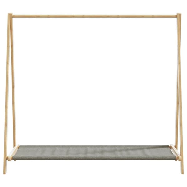 vidaXL Klädställ med hyllor 106x34x102 cm bambu